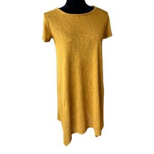 Forever‎ 21 Womens Dress Size Medium Mustard Yellow Sweater Short Sleeves